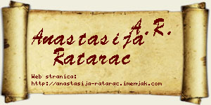Anastasija Ratarac vizit kartica